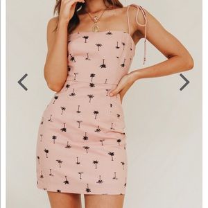 Hearts Rising Pink Tie Mini Dress